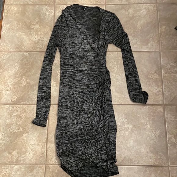 260. Aritzia Wilfred Free Kl Knit long sleeve dress dark Heather ex grey size S - Picture 2 of 8